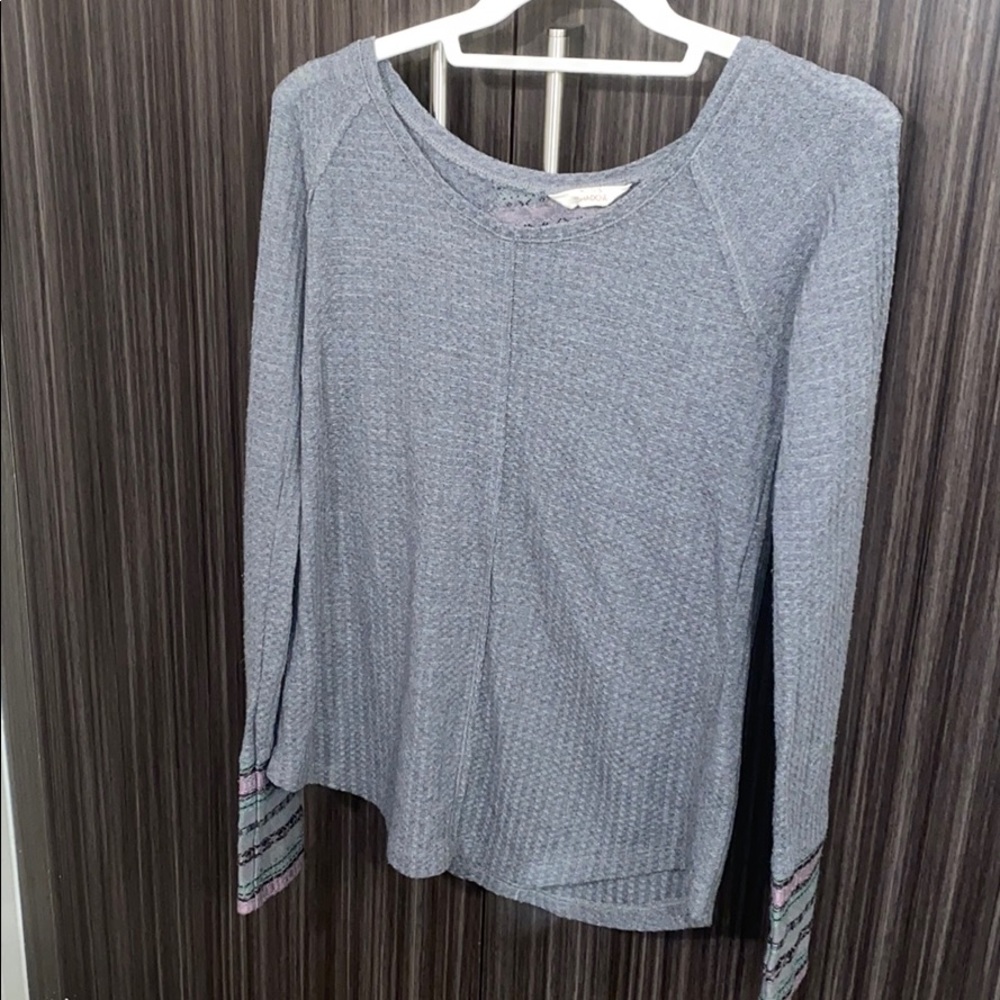 Grey boho long sleeve